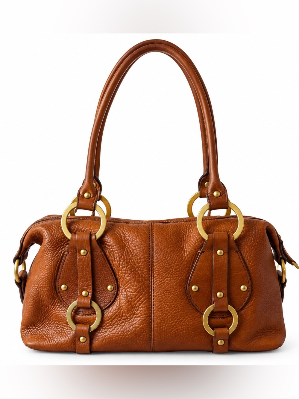 Etienne Aigner Cognac Brown Leather Shoulder Bag